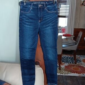 American Eagle Outfitters Women's Dark Blue Skinny Jeans